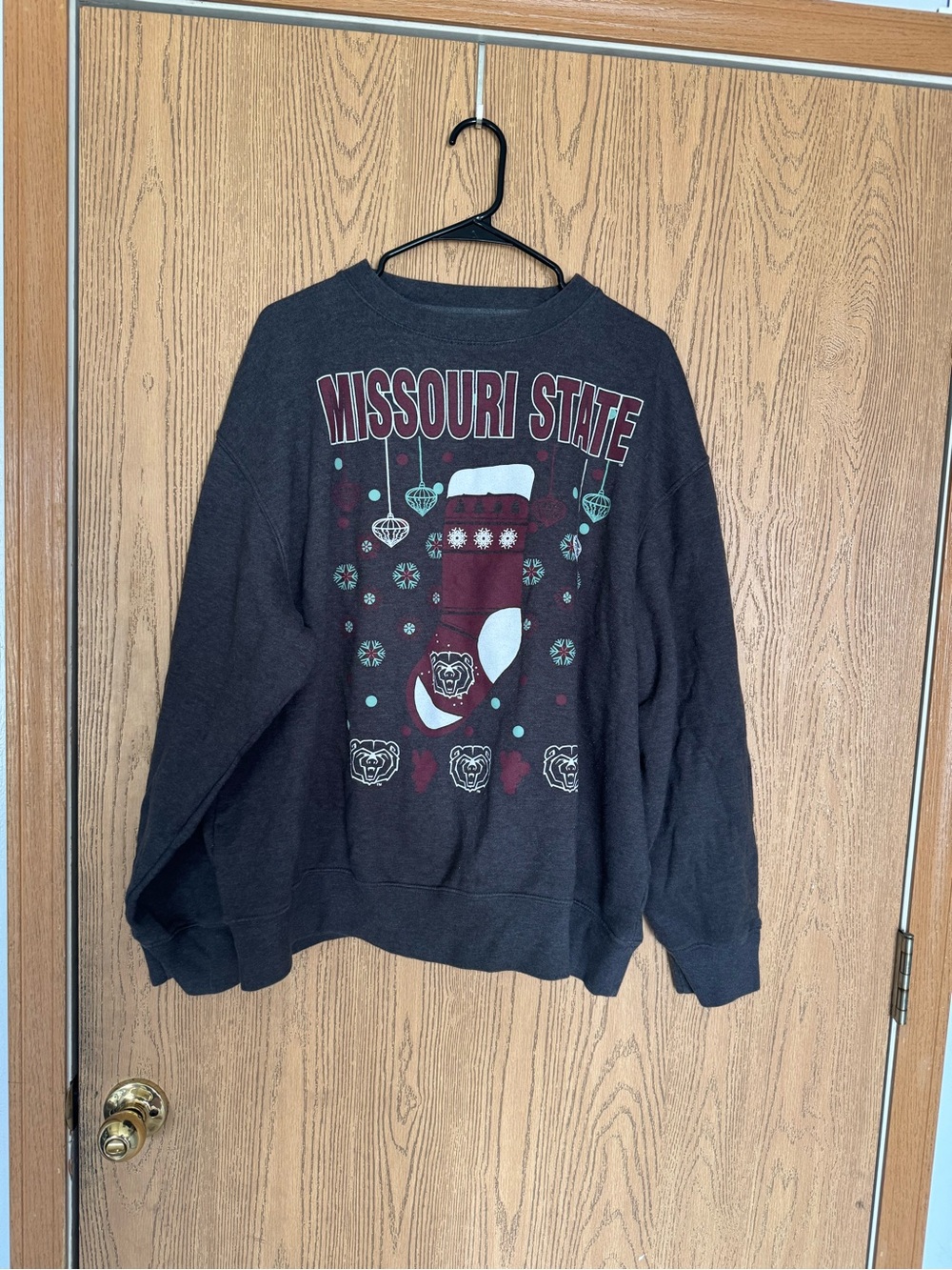 Jansport Dark Gray Crewneck Sweatshirt with Maroon and Teal Graphic